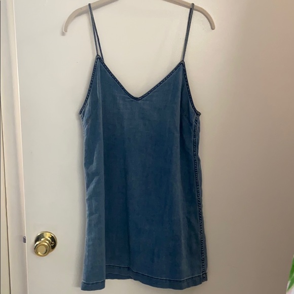 Denim mini dress with adjustable straps - Picture 4 of 7